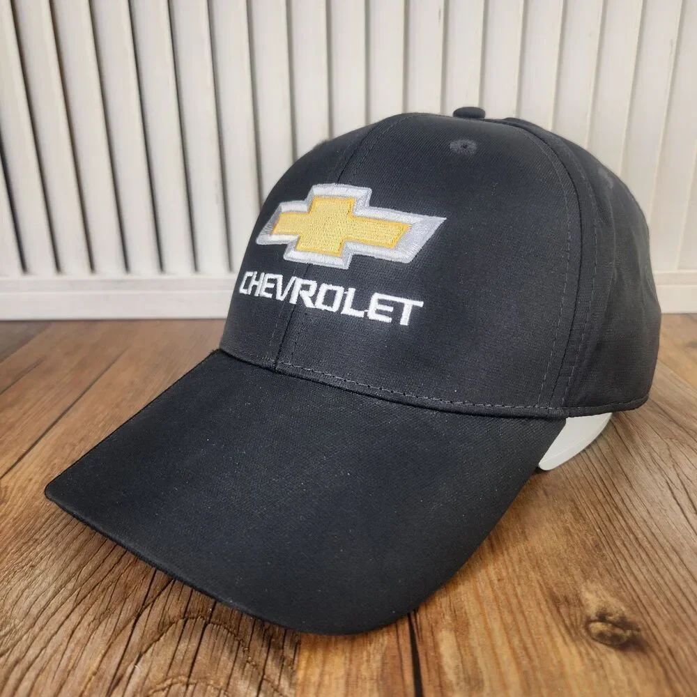 Chevrolet Support The Blue USA Flag Strapback Hat Cap Black Blue Stripe Bowtie